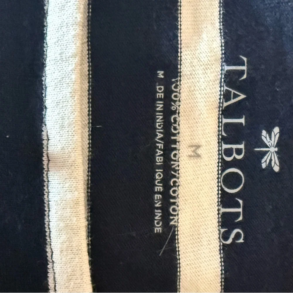 Talbots‎ Holiday Wreath Embroidered Striped Top – Women’s M – 100% Cotton - Picture 7 of 10